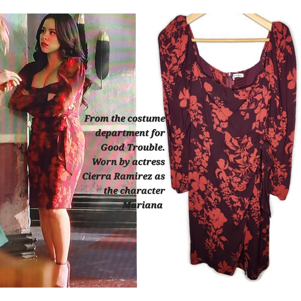 Reformation Theo Long Sleeve Dress in Divina Size 0